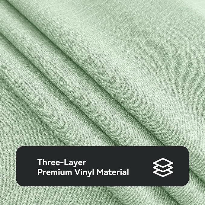 Romanstile 100% Waterproof PVC Tablecloth Square, Oil Spill Proof Stain Resistant Vinyl Table Cloth, Wipe Clean Plastic Table Covers for Kitchen/Dining/Parties - 54 x 54 Inch, Sage