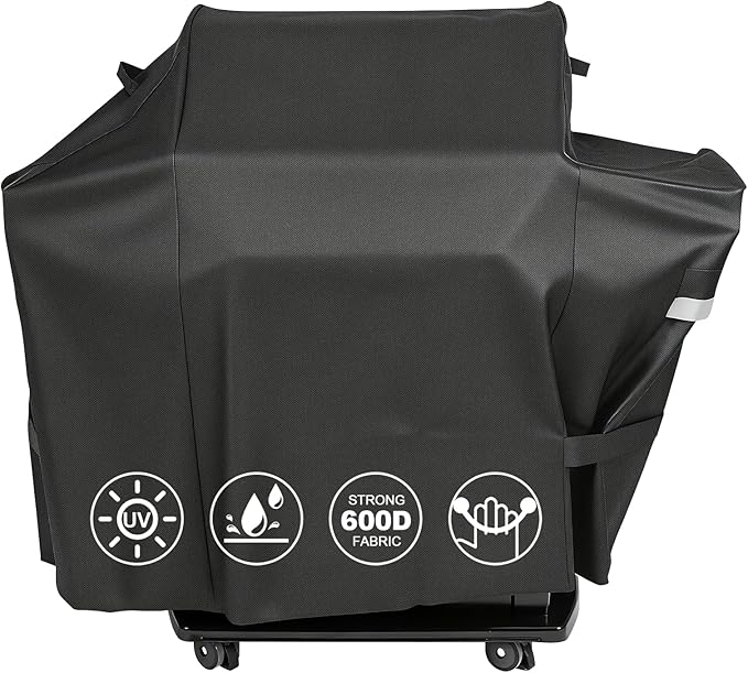 QuliMetal Grill Cover for Weber Searwood 600 Pellet - 600D Heavy-Duty Waterproof and Tear-Resistant Grill Cover for 3400145 Weber Searwood,Outdoor BBQ Accessory