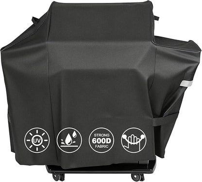 QuliMetal Grill Cover for Weber Searwood 600 Pellet - 600D Heavy-Duty Waterproof and Tear-Resistant Grill Cover for 3400145 Weber Searwood,Outdoor BBQ Accessory