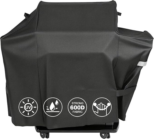 QuliMetal Grill Cover for Weber Searwood 600 Pellet - 600D Heavy-Duty Waterproof and Tear-Resistant Grill Cover for 3400145 Weber Searwood,Outdoor BBQ Accessory