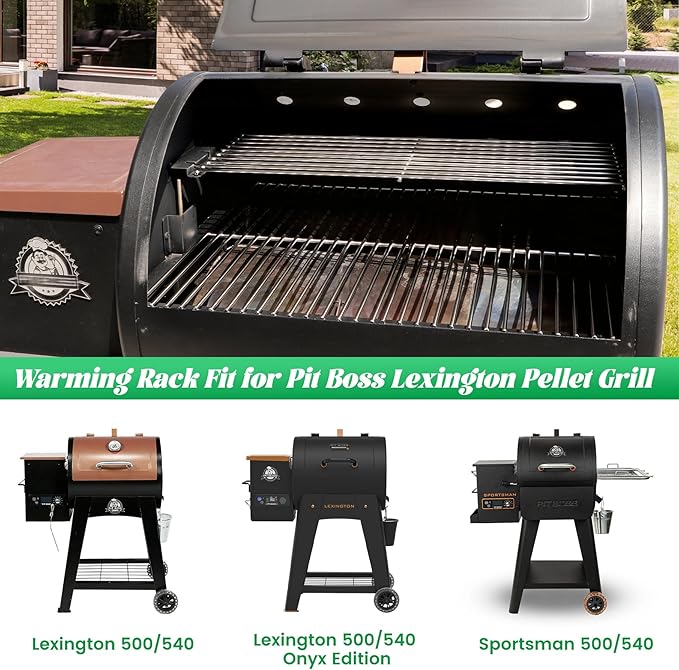 Warming Rack for Pit Boss Lexington Upper Grid Cooking Grate for Pitboss 500 540 550 Series Wood Pellet Smoker Grill Replacement Parts Holding Grilling BBQ Accessory