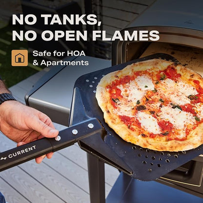Current® Model P Electric Pizza Oven Indoor & Outdoor, 850°F Countertop Oven, No Turning Required, Perfect Pizza Every Time, Smart App Control, 12-Inch Pizza Stone Included, Sand