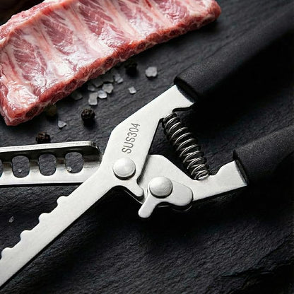 Rib Membrane Removal Tool, BBQ Rib Skinner, Thickened Stainless Steel Rib Membrane Remover, Ergonomic Design for Effortless BBQ Rib Preparation (Black)