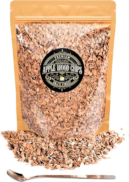Apple Wood Chips for Cocktail Smoker; Smoked Whiskey/Bourbon/Old Fashioned Drinks - Extra Fine Sawdust Shavings for Cocktail Smoking Guns, Smoke Box, BBQ - 5oz Gift Bag & Spoon By G&J's Finest