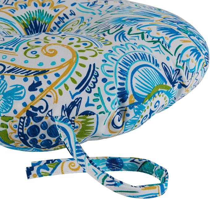 Greendale Home Fashions Paisley Outdoor 15-inch Bistro Seat Cushion, Set of 2