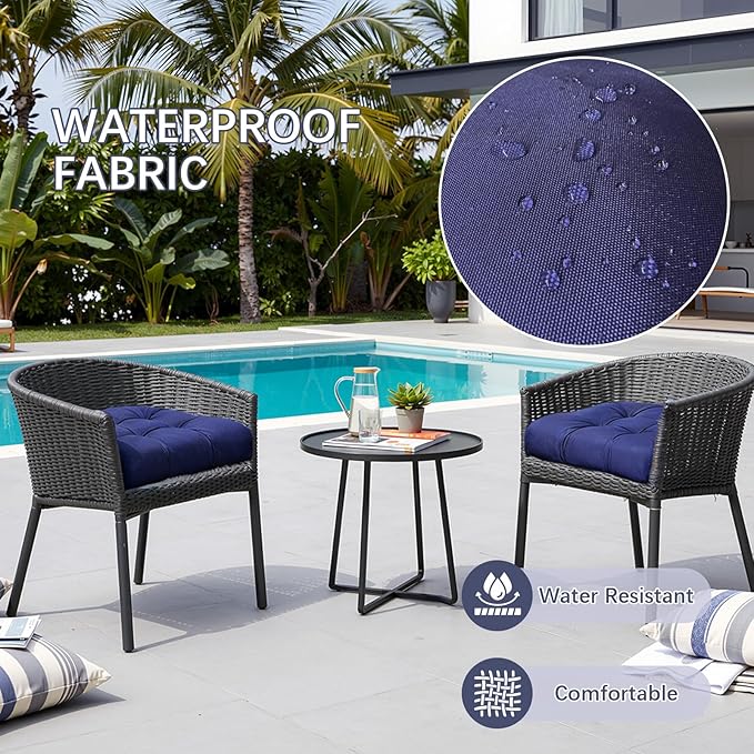 Gnostik 2 Pack Outdoor Wicker Chair Cushions Waterproof Rocking Chair Cushion Floral U Shaped Patio Replacement Cushions with Ties for Porch, Garden,18.6" x 18.6", Hawaiian