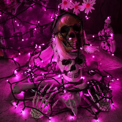 Toodour Purple Halloween Lights, 25ft 100 Count Incandescent String Lights | UL Certified Connectable Mini Bulbs Purple Lights for Home, Garden, Porch, Yard, Patio, Party, Indoor Halloween Decoration