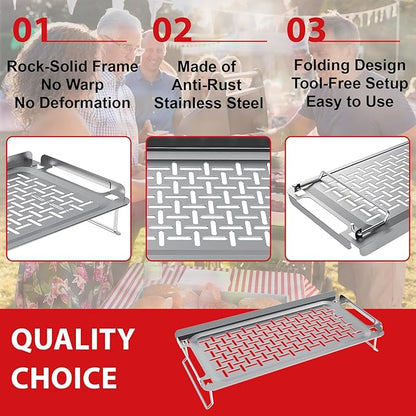 Universal Griddle Warming Rack for Blackstone, Stainless Steel Grill Rack for Weber, Grill Warming Tray for Charbroil, Griddle Racks for Nexgrill and Most Flat Top Grills, Accessories for Weber 6784