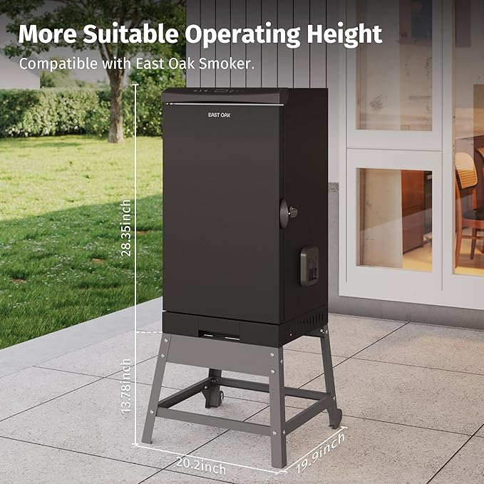 EAST OAK Smoker Stand for 30" Outdoor Electric Smoker, Portable Stand with Wheels, Weather-resistant Leg Extension Kit, Polar Night