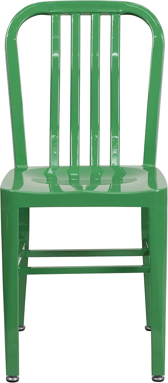 Flash Furniture Gael Commercial Grade 2 Pack Green Metal Indoor-Outdoor Chair