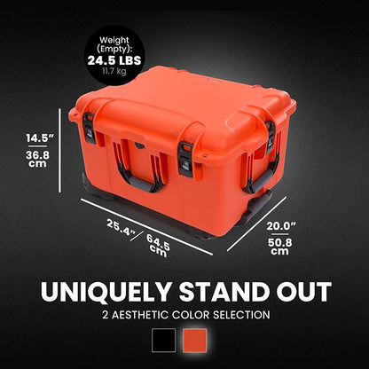 NANUK Trail 80 – 79L (20.9-Gallon) Waterproof Storage Box – Wheeled & Modular Cargo Case for Camping, Fishing, Hunting & Outdoor Storage – Dustproof and Impact Resistant (25.4” x 20” x 14.5”) – Orange