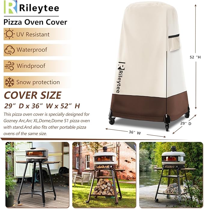 Pizza Oven Cover for Gozney Arc,Arc XL,Dome,Dome S1 Pizza Oven with Stand,Outdoor Heavy Duty 600D Waterproof Dustproof Pizza Oven Cover