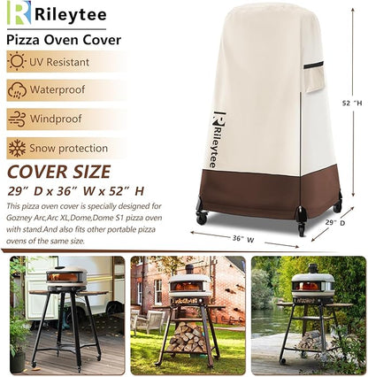 Pizza Oven Cover for Gozney Arc,Arc XL,Dome,Dome S1 Pizza Oven with Stand,Outdoor Heavy Duty 600D Waterproof Dustproof Pizza Oven Cover