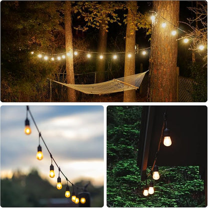 SUNTHIN 105FT Outdoor String Light with 34 1W LED Shatterproof Filament Bulb for Patio Lights, Backyard, Porch, Party Lights