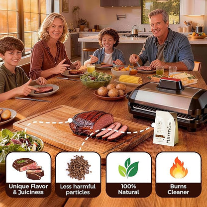 Harmos 4 Wood Pellet: Texas/Ninja BBQ, Hardwood Pellets for Smokers, 2 Sealed Packs