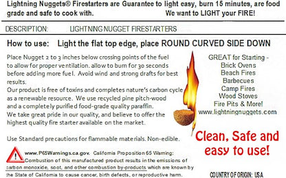 Lightning Nuggets AN24LC 24 count LogCabinBox Firestarter, pine