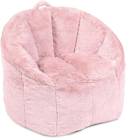 Big Joe Milano Bean Bag Chair for Kids, Teens, Adults, Ultra-Soft Mauve Plushie Polyester Blend, Lightweight Seat for Reading Nook and Gaming, 2.5 Foot Refillable