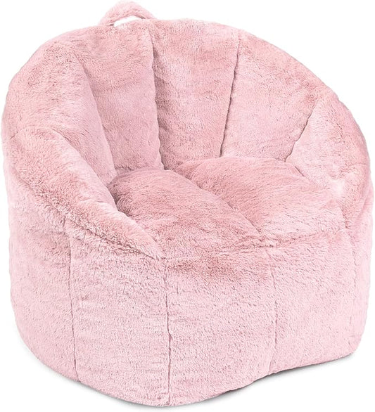 Big Joe Milano Bean Bag Chair for Kids, Teens, Adults, Ultra-Soft Mauve Plushie Polyester Blend, Lightweight Seat for Reading Nook and Gaming, 2.5 Foot Refillable
