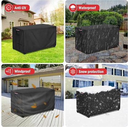 Fire Pit Cover Rectangular 48 Inch - Waterproof Outdoor Fire Table Cover Rectangle Heavy Duty, 600D Patio Propane Gas Firepit Cover Rectangular Tear Weather Resistant - 48 x 24 x 15 Inch
