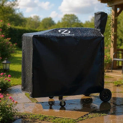 Z GRILLS Pellet Grill Cover 55 Inch | Official Genuine | Upgraded 600D Polyester Fabric, Heavy Duty, Weather Resistant, Waterproof Full Length Grill Cover for 1000 Series Pellet Smoker
