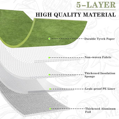 BBQ Blanket for Resting Meat, BBQ Brisket Blanket Meat Resting Blanket for Smoking, Grilling Meat Insulated Resting Bag with Wide Mouth for Large Brisket/Turkey (Regular 21in Green)
