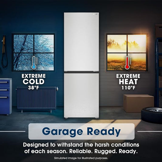 Sharp SJB1255GS 11.5 cu.ft. Counter Depth 24 in. 2 Door Refrigerator | Counter-Depth, Garage Ready