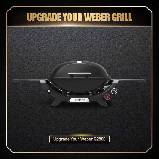 QuliMetal Front Shelf for Weber Q2800, Folding Front Grill Table Accessory, Foldable BBQ Prep Shelf with Extra Space for Food Prep, Tools, Trays and Storage, 13.8" x 9.1"