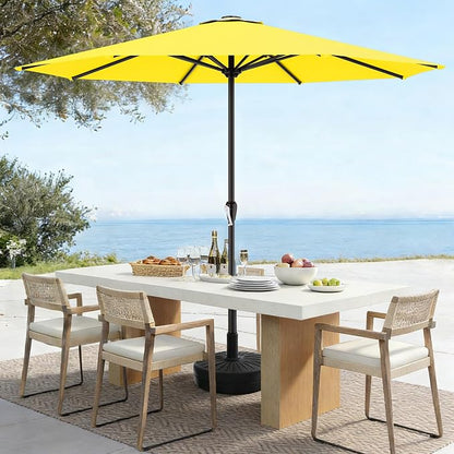 AreShark 12 FT Patio Umbrella for Outdoor, Outdoor Table Umbrella with Crank, Outdoor Patio Umbrellas with 8 Sturdy Ribs, Patio Umbrellas for Market, Garden, Pool (Yellow)