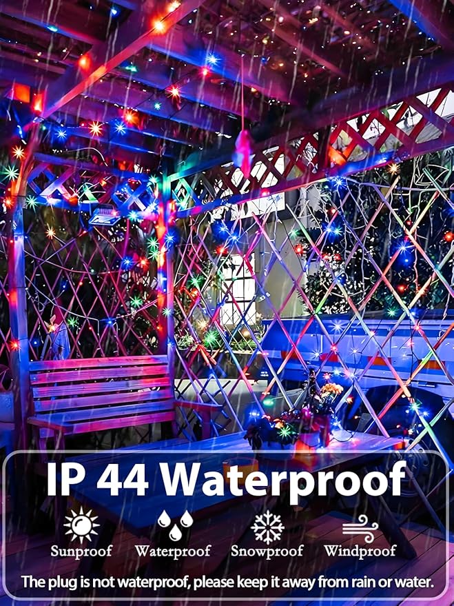 264 FT 800 LED Christmas Lights String Indoor Outdoor Waterproof Multicolor | Timer and Memory Function, 8 Modes Green Wire Twinkle Lights for Xmas Tree Fence Pillar Bedroom Garden Holiday Party Decor