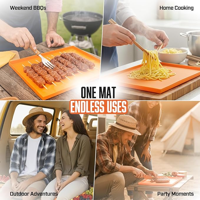 17" Silicone Griddle Mat for Blackstone, Heavy Duty Food Grade Silicone Griddle Cover, BBQ Shield Against Rust, Grease & Dirt, All-Season Protection
