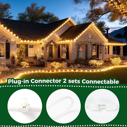 Minetom C9 Christmas String Lights, 50FT Vintage Christmas Tree Lights | Waterproof Outdoor String Lights with 50 Clear Bulbs for Backyard Patio Garden Holiday Wedding Christmas Decor, White Wire