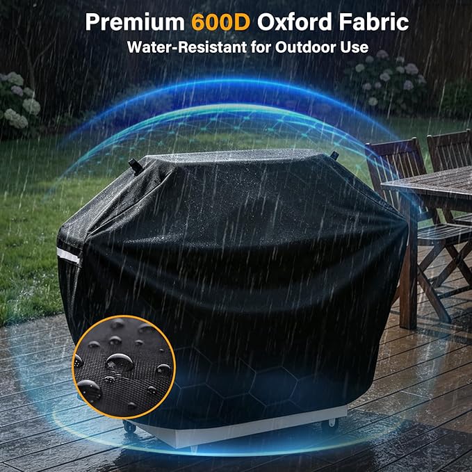 Hisencn 60 Inch Gas Grill Cover for 3 to 5 Burner, Heavy Duty Waterproof BBQ Cover for Nexgrill 720-0830H 720-0888S 720-0888N, Dyna Glo DGF493PNP-D, for Weber, Char Broil, Nexgrill, Jenn Air and More