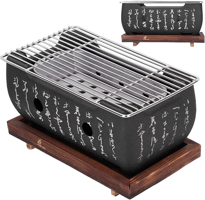 Keenso Portable Charcoal Barbecue Grill Lightweight Aluminium Alloy BBQ Stove Oven for Home Outdoor Cooking