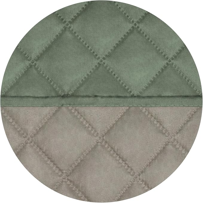 PureFit Reversible Quilted Sofa Cover Dog Couch Covers for Sofa, 28 in | Greyish Green/Beige, Water Resistant Couch Protector, Washable Pet Couch Cover with Non Slip and Elastic Straps For Kids