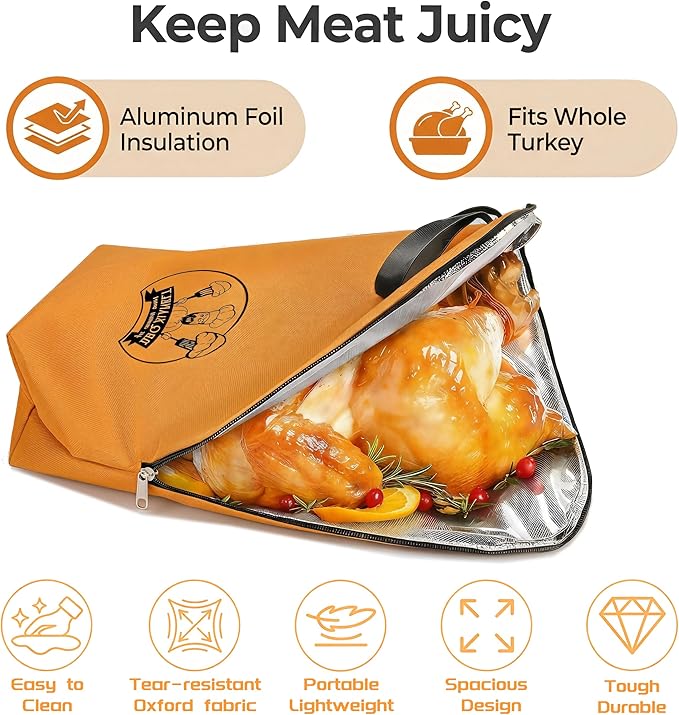 BBQ Meat Resting Blanket, Reusable Meat Resting Bag for Resting Meat for Smoker Accessories/Kitchen/Dough/Party/Picnic/Camping,Christmas Birthday Gift for Men and BBQ Lovers（21inch）