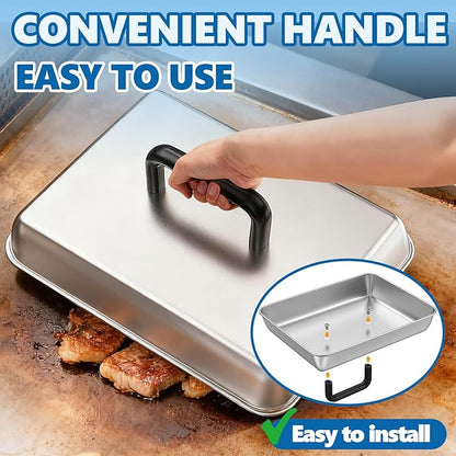 SafBbcue Griddle Accessories for Blackstone Cooking Cover Basting Cover Cheese Melting Dome and Cooling Rack Baking Rack for Most Flat Top Griddle Cooking Easy to Clean Oven & Dishwasher Safe