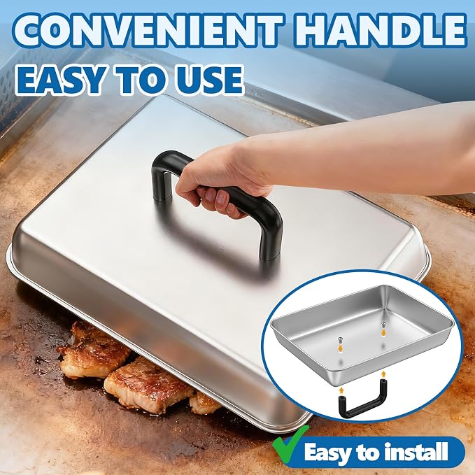 2 Set 14" Cheese Melting Basting Cover Dome for Blackstone Flat Top Griddle | Griddle Steamer Dome for Blackstone, Pitboss, Camp Chef Pizza Oven/Wok Cover, Food Metal Cover for Grill Cooking Accessories