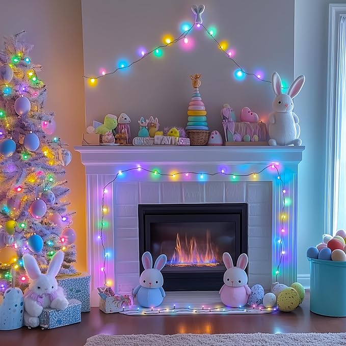 JMEXSUSS 500 LED Easter Christmas Lights Outdoor Indoor | 173ft Multicolor Christmas String Lights, 8 Modes Easter Christmas Tree Lights Plug in for Room Party Christmas Decorations