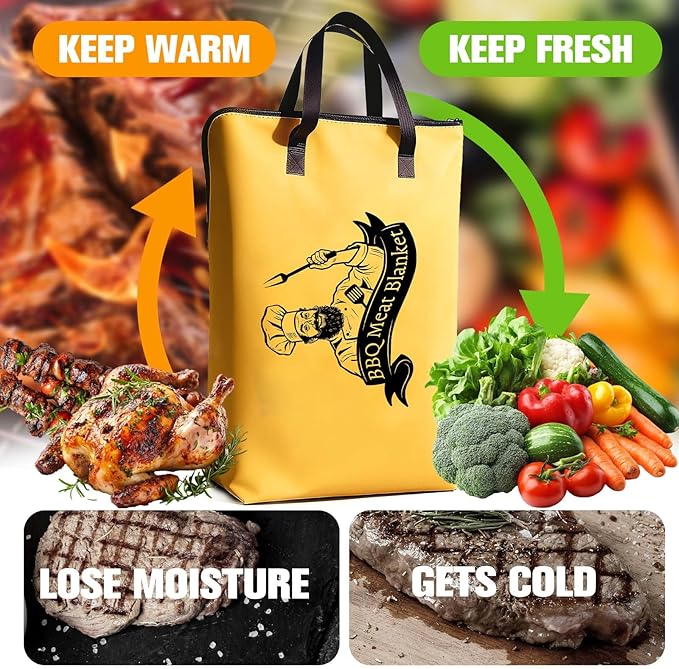 BBQ Meat Resting Blanket - Insulated Reusable Smoker Resting Bag, Perfect BBQ Gift for Men, Dad, Husband | Ideal for Father’s Day, Birthday & Christmas