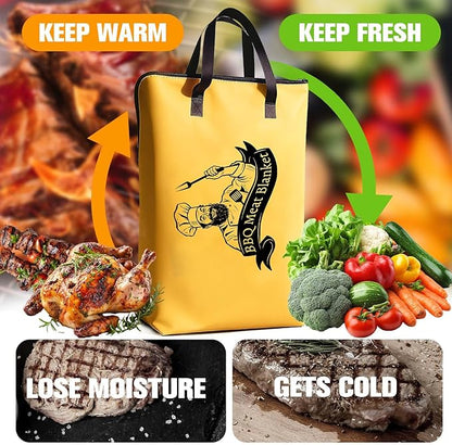 BBQ Meat Resting Blanket - Insulated Reusable Smoker Resting Bag, Perfect BBQ Gift for Men, Dad, Husband | Ideal for Father’s Day, Birthday & Christmas