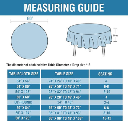 H.VERSAILTEX Linen Textured Table Cloths Round 60 Inch Premium Solid Tablecloth Spill-Proof Waterproof Table Cover for Dining Buffet Feature Extra Soft and Thick Fabric Wrinkle Free, Taupe