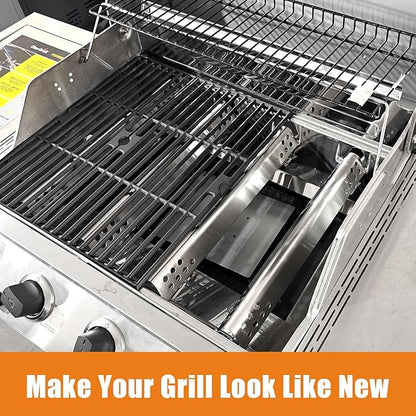 Hisencn Grill Parts for Charbroil Performance 463342119 463347017 4 Burner Grill, 18 x 25 inches Cooking Grates, G470-0004-W1A Heat Plates, for Char Broil 463335517, 463347418