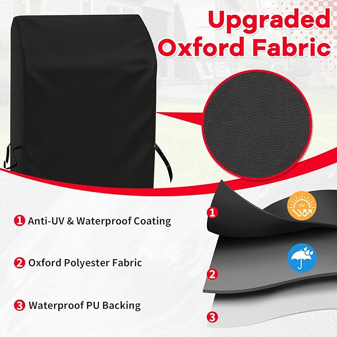 i COVER Grill Cover 30in, BBQ Grill Cover for Outdoor Grill, Waterproof BBQ Covers for Two Burner Small Vertical Smoker, Small Barbecue Cover for Grills with Collapsed Side Tables