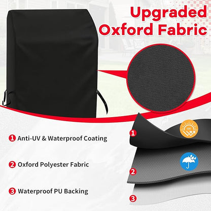 i COVER Grill Cover 30in, BBQ Grill Cover for Outdoor Grill, Waterproof BBQ Covers for Two Burner Small Vertical Smoker, Small Barbecue Cover for Grills with Collapsed Side Tables
