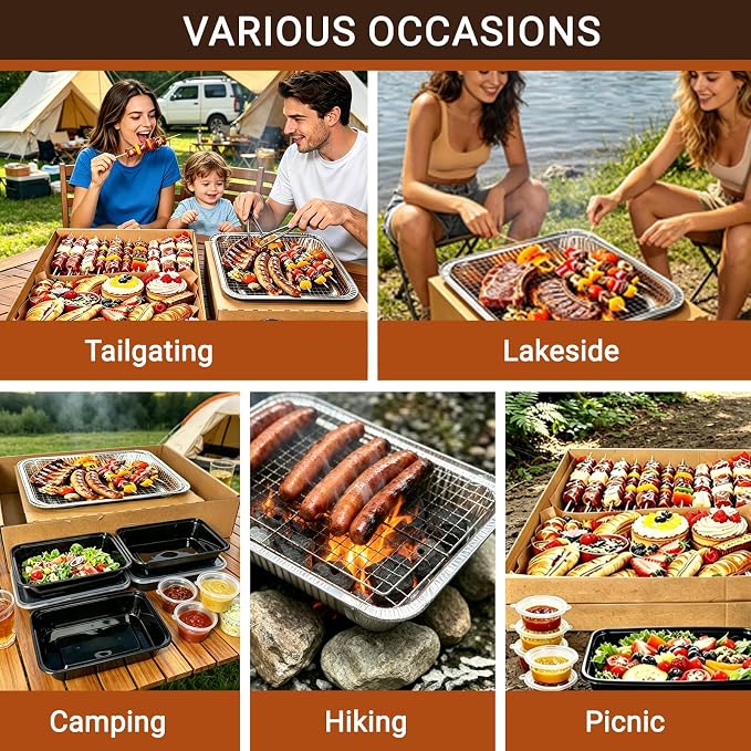 Disposable Charcuterie Board with Lids 5 Sets, Extra Large Portable Catering Pastry Tray, Serving Cardboard Platters for Travel Party Camp Beach Picnic 5-8 People 17.5"x13.5"x3.5"