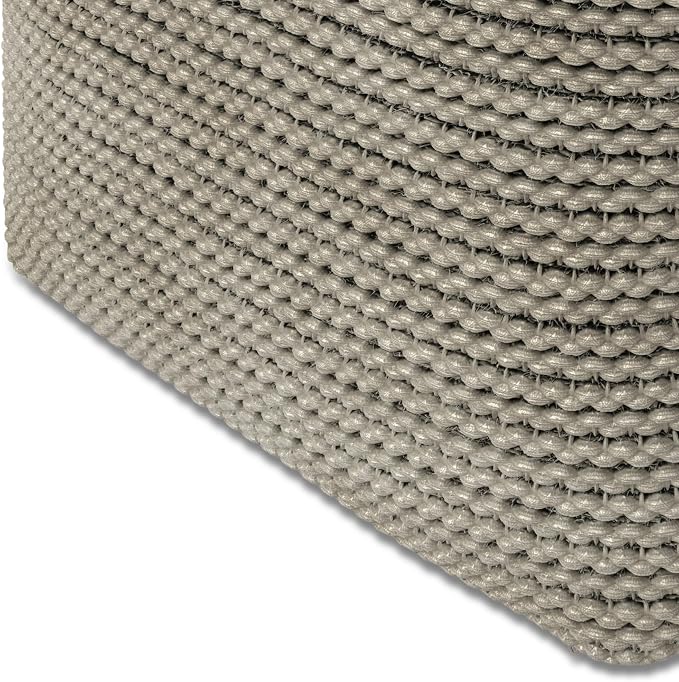 SIMPLIHOME Eastmont 18" Wide Square Pouf in Beige PET Polyester | Versatile boho indoor/outdoor footstool, extra seating for living room or bedroom or patio with assembled design, assembled.