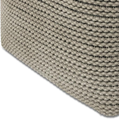 SIMPLIHOME Eastmont 18" Wide Square Pouf in Beige PET Polyester | Versatile boho indoor/outdoor footstool, extra seating for living room or bedroom or patio with assembled design, assembled.