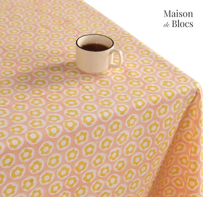100% Cotton Hand Block Printed, Tablecloth for Kitchen, Dining, Table Cover for Parties, Chritmas, Weddings, Barbecues and Summer picnics Table Cloth