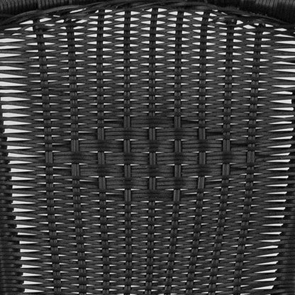 Flash Furniture Lila Black Rattan Indoor-Outdoor Restaurant Stack Chair