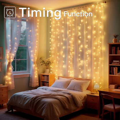 49FT 150 LED Christmas Lights Outdoor Waterproof, Timer & Memory Function, 8 Modes Warm White String Lights Plug in Twinkle Lights for Xmas Tree Holiday Garden Indoor Party Decor